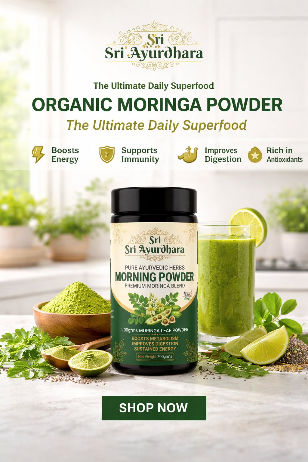 🌿 HERBAL INDIA – PREMIUM MORINGA POWDER